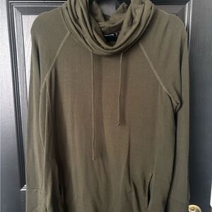 Pink Clover Green Cowl Neck Sweater Relaxed Fit